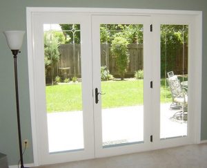 One door with fixed glass on each side is better for comfort and energy efficiency than a sliding glass door.